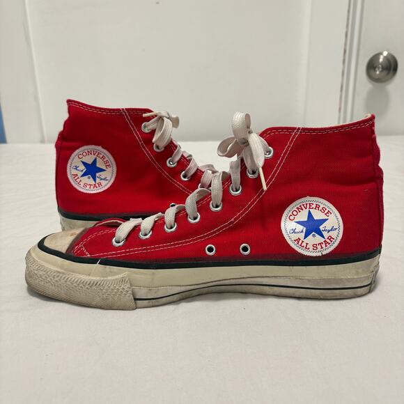 VTG 80\'s Converse All-Star Chuck Taylor High Top Made In USA Sneakers Red 9.5 main image 8